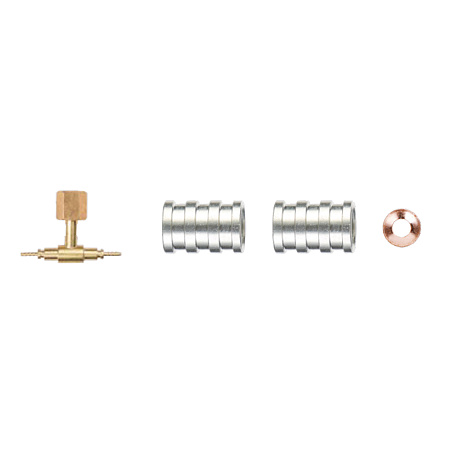 Тройник c ниппелем под гайку 1/4", 7/16"-20UNF (на трубку 2мм)